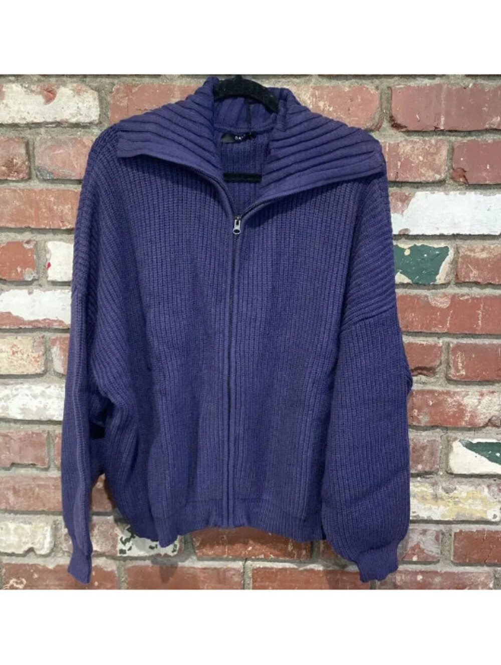 ABLE Norma zip front cardigan blue size XS